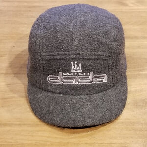 Damani Dada 5 Panel Hat Gray Fleece Adjustable Cycling Supreme Streetwear 90s